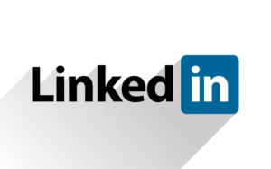 LinkedIn logo with the word Linked and blue 'in' icon on a light gray background.